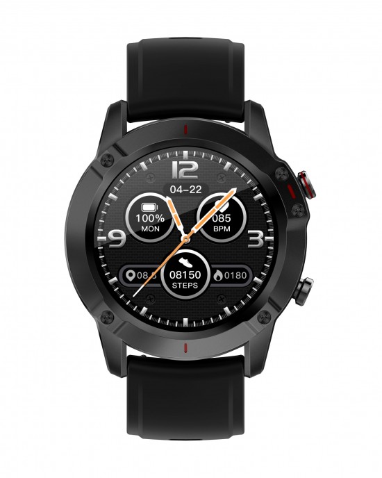 3GUYS Smartwatch Chronograph Black Silicone Strap 3GW2051